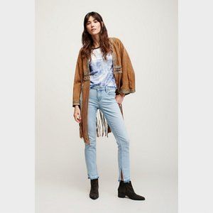 Free People Light Medium Wash Cropped Jeans
